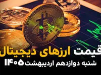 قیمت ارزهای دیجیتال، بیت کوین و اتریوم امروز شنبه ۱۲ اردیبهشت ماه ۱۴۰۵ + جدول | اتریوم سقوط کرد