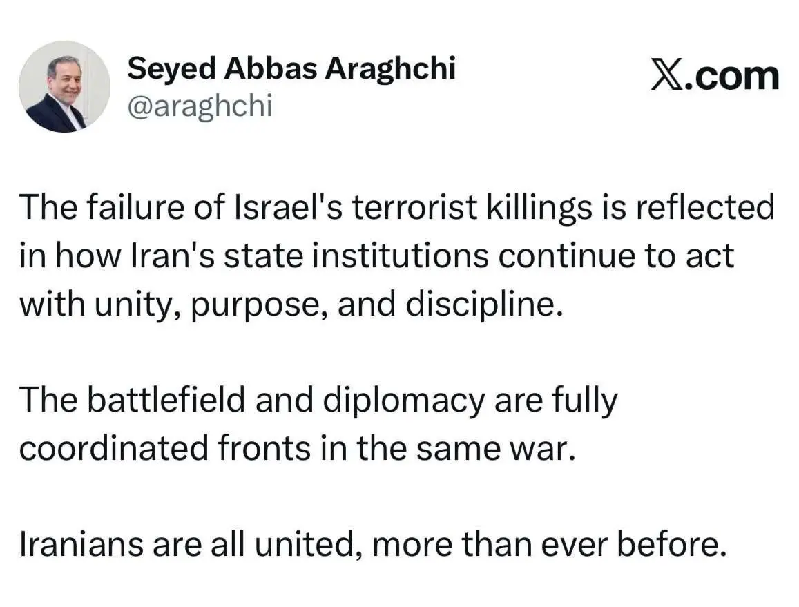 عراقچی: میدان و دیپلماسی هماهنگ و در یک جبهه واحد هستند