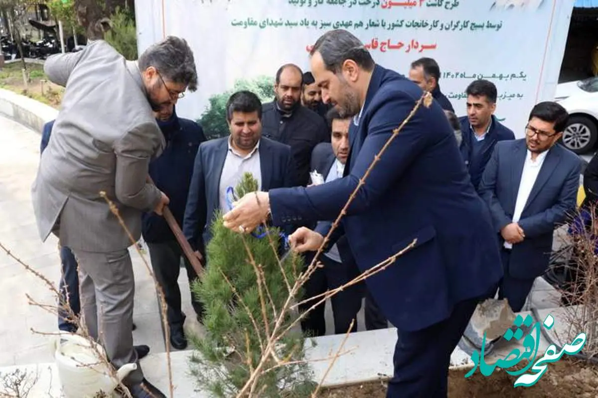 غرس سه نهال در سازمان تأمین‌اجتماعی به نام سه شهید این سازمان